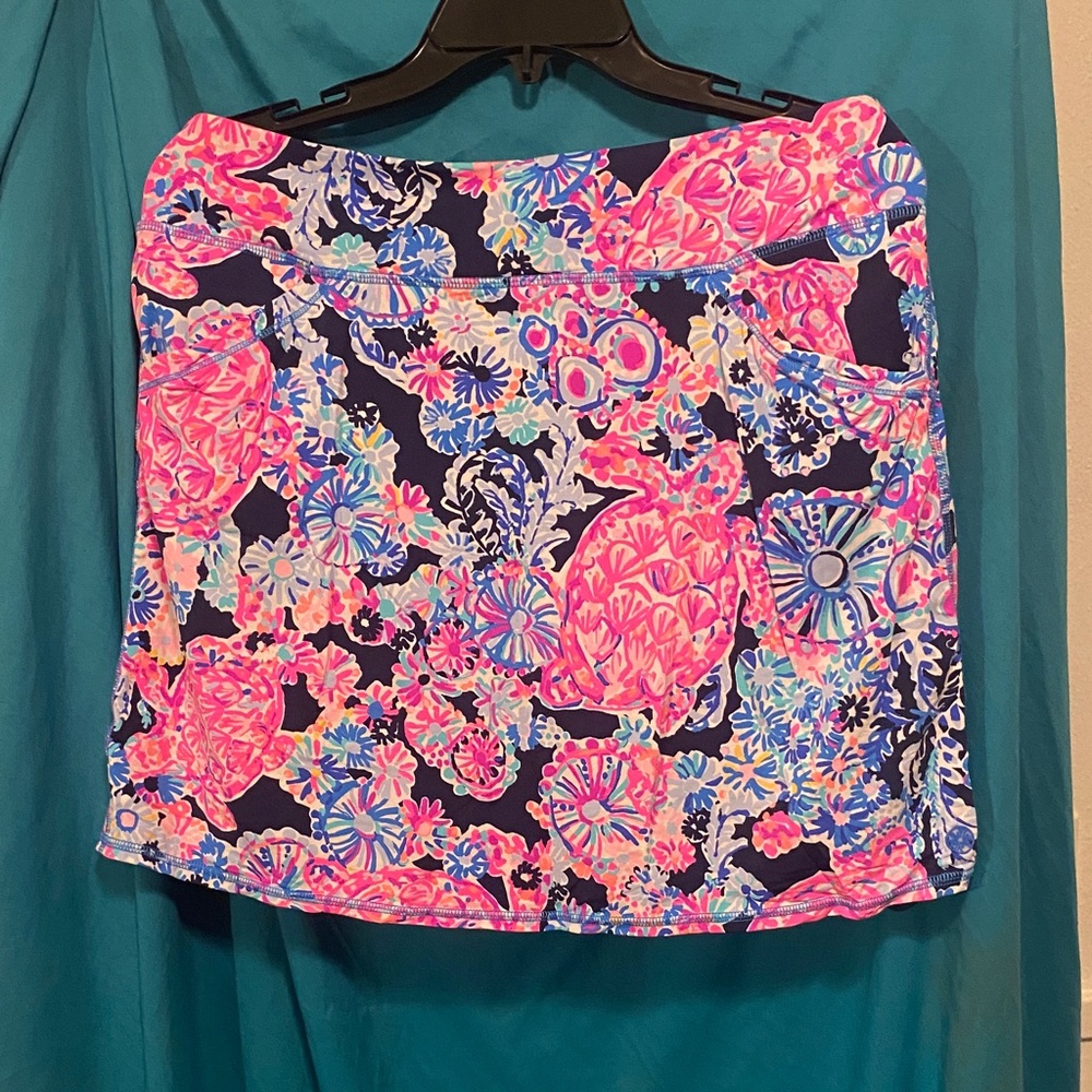 Lilly Pulitzer Blue and Pink Floral Skirt